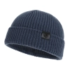 Czapka zimowa męska dokerka, niebieska, 100% wełniana merino, bezszwowa Smoky-2
