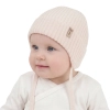 Czapka jesienna, wiosenna dla dziewczynki, 100% wełniana merino, jasnoróżowa Vatne-1