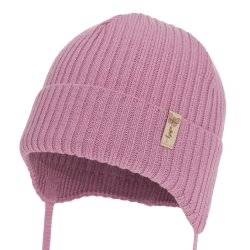 Czapka jesienna, wiosenna dla dziewczynki, 100% wełniana merino, fioletowy Vatne-1
