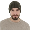 Czapka zimowa męska, khaki, wełna merino z kaszmirem, Zalero-1