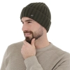 Czapka zimowa męska, khaki, wełna merino z kaszmirem, Zalero-3
