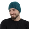 Czapka zimowa męska, szmaragdowa, wełna merino z kaszmirem, Zalero-3