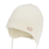 Czapka jesienna, wiosenna dla dziewczynki, 100% wełniana merino, kremowa Koya-2
