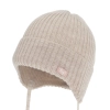Czapka jesienna, wiosenna dla dziewczynki, 100% wełniana merino, beżowa Koya-2