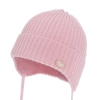 Czapka jesienna, wiosenna dla dziewczynki, 100% wełniana merino, różowa Koya-1