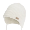 Czapka jesienna, wiosenna dla chłopca, 100% wełniana merino, biała Glint-2
