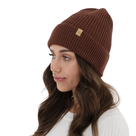Czapka zimowa damska, brązowa, 100% wełniana merino Isla-2