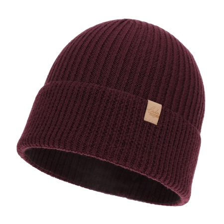 Czapka zimowa damska, burgundowa, 100% wełniana merino Isla-1
