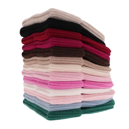 Czapka zimowa damska, kremowa, 100% wełniana merino Isla-4