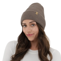 Czapka zimowa damska, brązowa, 100% wełniana merino Isla-1