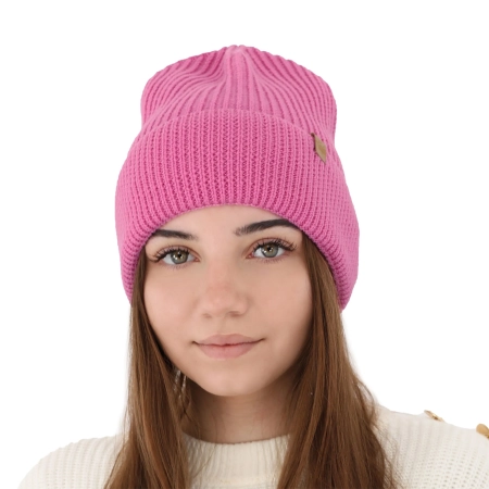 Czapka zimowa damska, brązowa, 100% wełniana merino Isla-8