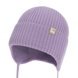 Czapka jesienna, wiosenna dla dziewczynki, 100% wełniana merino, fioletowa Frelia-1