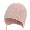 Czapka jesienna, wiosenna dla dziewczynki, 100% wełniana merino, różowa Frelia-1
