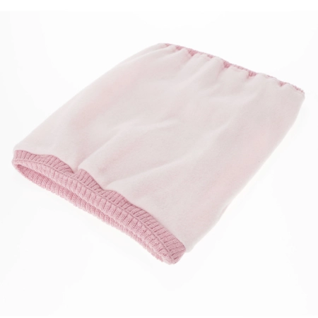 Czapka i komin dla dziewczynki zimowy komplet, z wełną merino, beżowy, Pyha-4