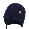 Czapka jesienna, wiosenna dla chłopca, 100% wełniana merino, granatowa Fenaro-2