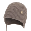 Czapka jesienna, wiosenna dla chłopca, 100% wełniana merino, brązowa Fenaro-1