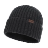 Czapka zimowa męska, ciemnoszara, 100% wełniana merino Brevin-2