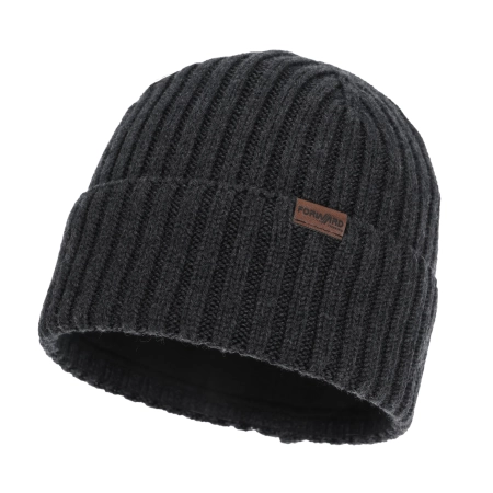 Czapka zimowa męska, ciemnoszara, 100% wełniana merino Brevin-2