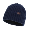 Czapka zimowa męska, granatowa, 100% wełniana merino Brevin-2
