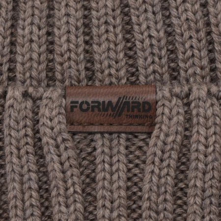 Czapka zimowa męska, granatowa, 100% wełniana merino Brevin-4