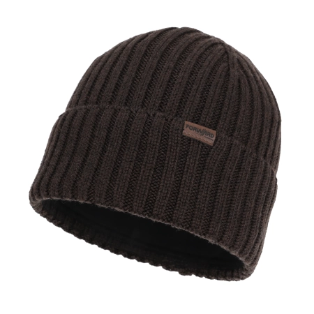 Czapka zimowa męska, brązowa, 100% wełniana merino Brevin-2