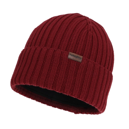 Czapka zimowa męska, bordowa, 100% wełniana merino Brevin-2