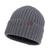 Czapka zimowa męska, szara, 100% wełniana merino Brevin-2