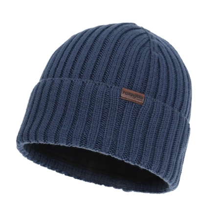 Czapka zimowa męska, niebieska, 100% wełniana merino Brevin-2