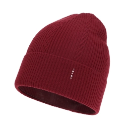 Czapka damska zimowa, jesienna, bordowa, 100% wełniana merino, Sogne-1