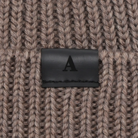 Czapka i szalik męski zimowy komplet, bordowy, 100% wełniany merino Brivio-2