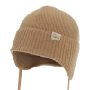 Czapka zimowa dla chłopca, podszyta bawełną, camel, wełna merino z kaszmirem, Dorino-1