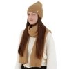 Czapka i szalik damski, zimowy komplet, camel, Ravi-7