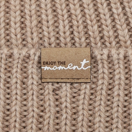 Czapka i komin dla dziewczynki, zimowy komplet, bezszwowy, kremowy, 100% wełniany merino, Silena-3