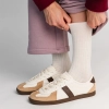 Skarpety damskie, z wełną merino, brązowe, prążek-3