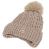 Czapka i komin dla dziewczynki, zimowy komplet, różowy, 100% wełniany merino, z pomponem Vratna-3