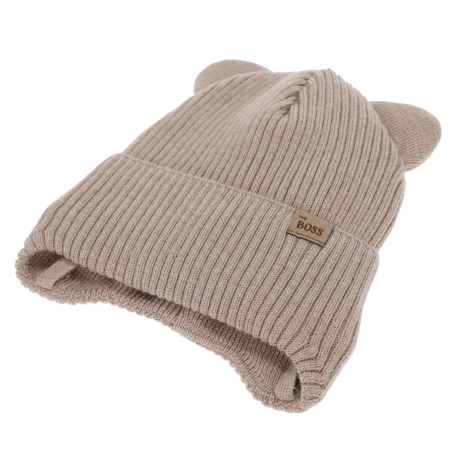 Czapka i komin dla chłopca zimowy komplet, niebieski, 100% wełniany merino,  podszyty bawełną, Flurix-2
