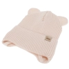 Czapka i komin dla dziewczynki zimowy komplet, kremowy, 100% wełniany merino, podszyty bawełną, Frosta-4