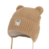 Czapka zimowa dla chłopca, z wełną merino, camel, Velaro-1