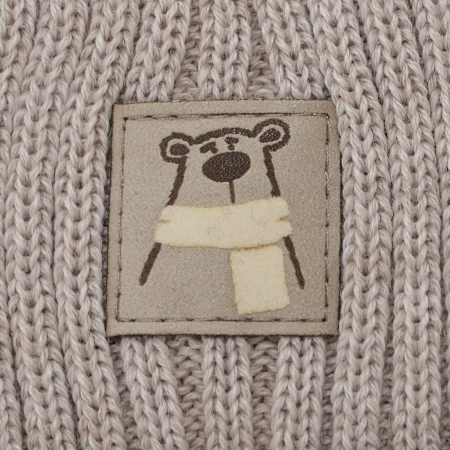 Czapka zimowa dla chłopca, z wełną merino, beżowa, Velaro-2
