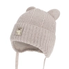 Czapka zimowa dla chłopca, z wełną merino, beżowa, Velaro-2