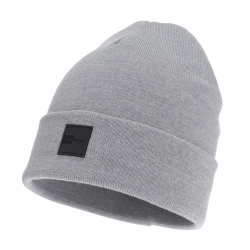 Czapka zimowa męska, dwuwarstwowa, jasnoszara, 100% wełniana merino, Flims-1