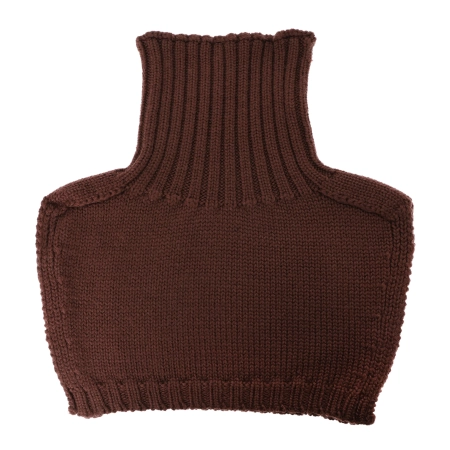 Golf zimowy dla chłopca, 100% wełniany merino, brązowy Sapporo-3