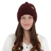 Czapka zimowa damska, burgundowa, 100% wełniana merino Lano-1