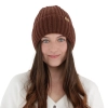 Czapka zimowa damska, brązowa, 100% wełniana merino Lano-1