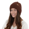 Czapka zimowa damska, brązowa, 100% wełniana merino Lano-2