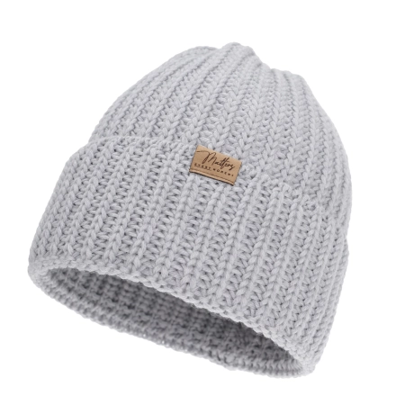 Czapka zimowa damska, szara, 100% wełniana merino Lano-3