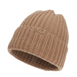 Czapka zimowa damska, camel, 100% wełniana merino Lano-1