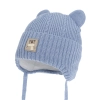 Czapka zimowa dla chłopca, z wełną merino, niebieska, Velaro-1