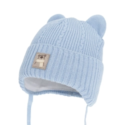 Czapka zimowa dla chłopca, z wełną merino, błękitna, Velaro-1