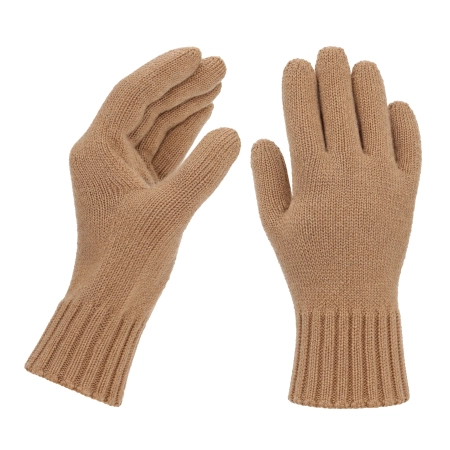 Rękawiczki zimowe damskie, camel, 100% wełniane merino Nordico-1